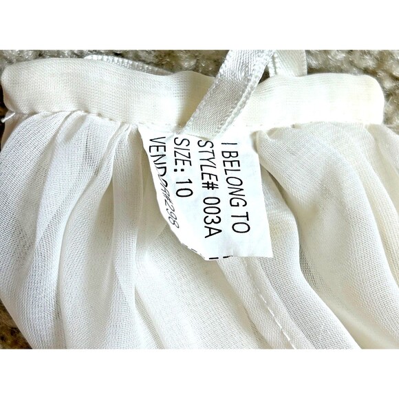 St. Tropez Wedding Dress Sz. 10 Ivory Halter Pearl Beaded Lace with Sweep Train - Picture 14 of 14